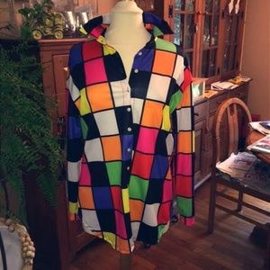 Checked button down shirt/dress